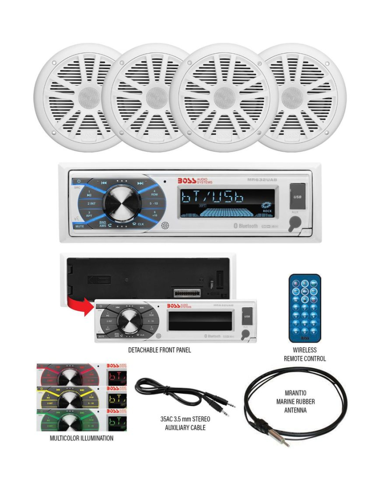 Купить морская аудиосистема 1din boss mck632wb.64 (комплект4) по цене 24 338 р. Низкие цены. Большой выбор. Доставка по всей России. Интернет-магазин в Москве. Только положительные отзывы!