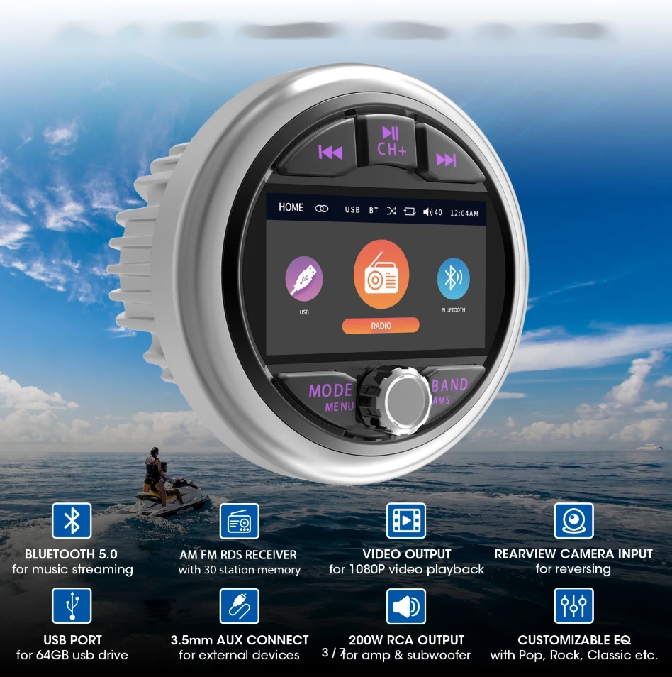 Купить морская магнитола в катер лодку круглая bluetooth ms-50rv по цене 8 500.00 р. Низкие цены. Большой выбор. Доставка по всей России. Интернет-магазин в Москве. Только положительные отзывы!