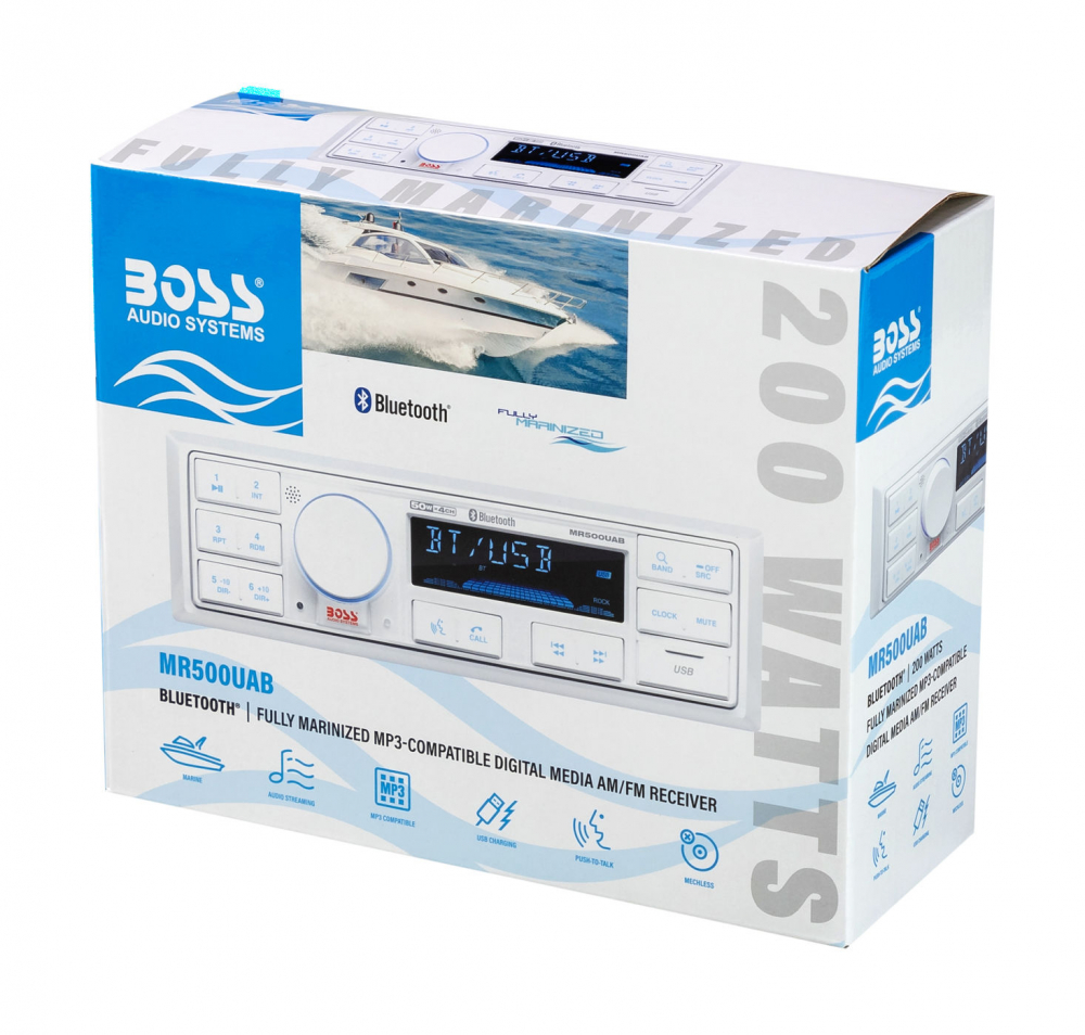 Купить магнитола в катер лодку boss audio mr500uab белая по цене  Низкие цены. Большой выбор. Доставка по всей России. Интернет-магазин в Москве. Только положительные отзывы!