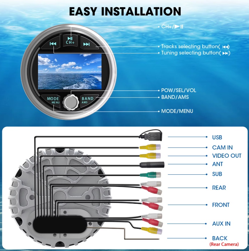 Купить морская магнитола в катер лодку круглая bluetooth ms-50rv по цене 8 500.00 р. Низкие цены. Большой выбор. Доставка по всей России. Интернет-магазин в Москве. Только положительные отзывы!